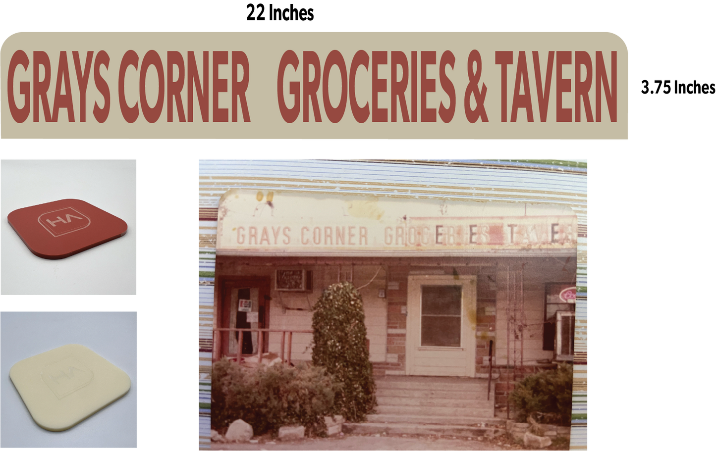 Grays Corner Acrylic Sign